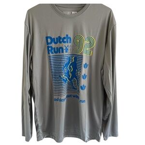 Dutch Bros LARGE+3X BRAND NEW IN PACKAGE Gray Long Sleeve Jersey “Dutch Run”